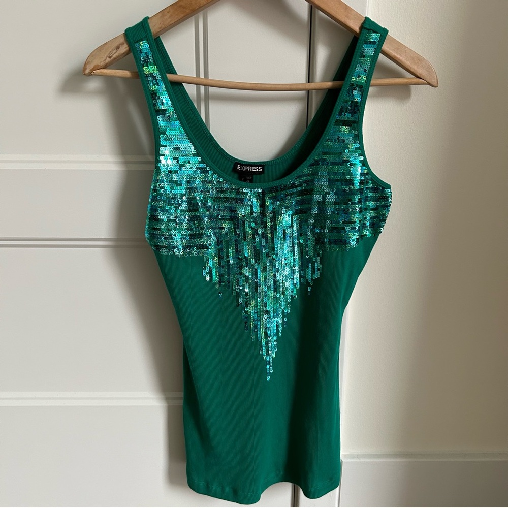 NWOT Gorgeous Sequin Express Tank Top